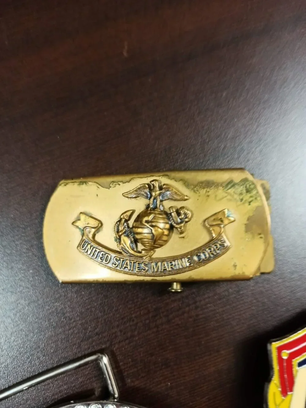 Vintage 3-piece collectible belt buckle lot featuring military, Soviet/Russian